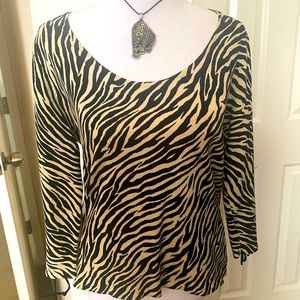 SilX zebra print blouse by August Silk soft size M